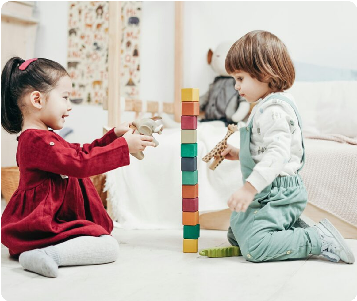 Children playing with blocks